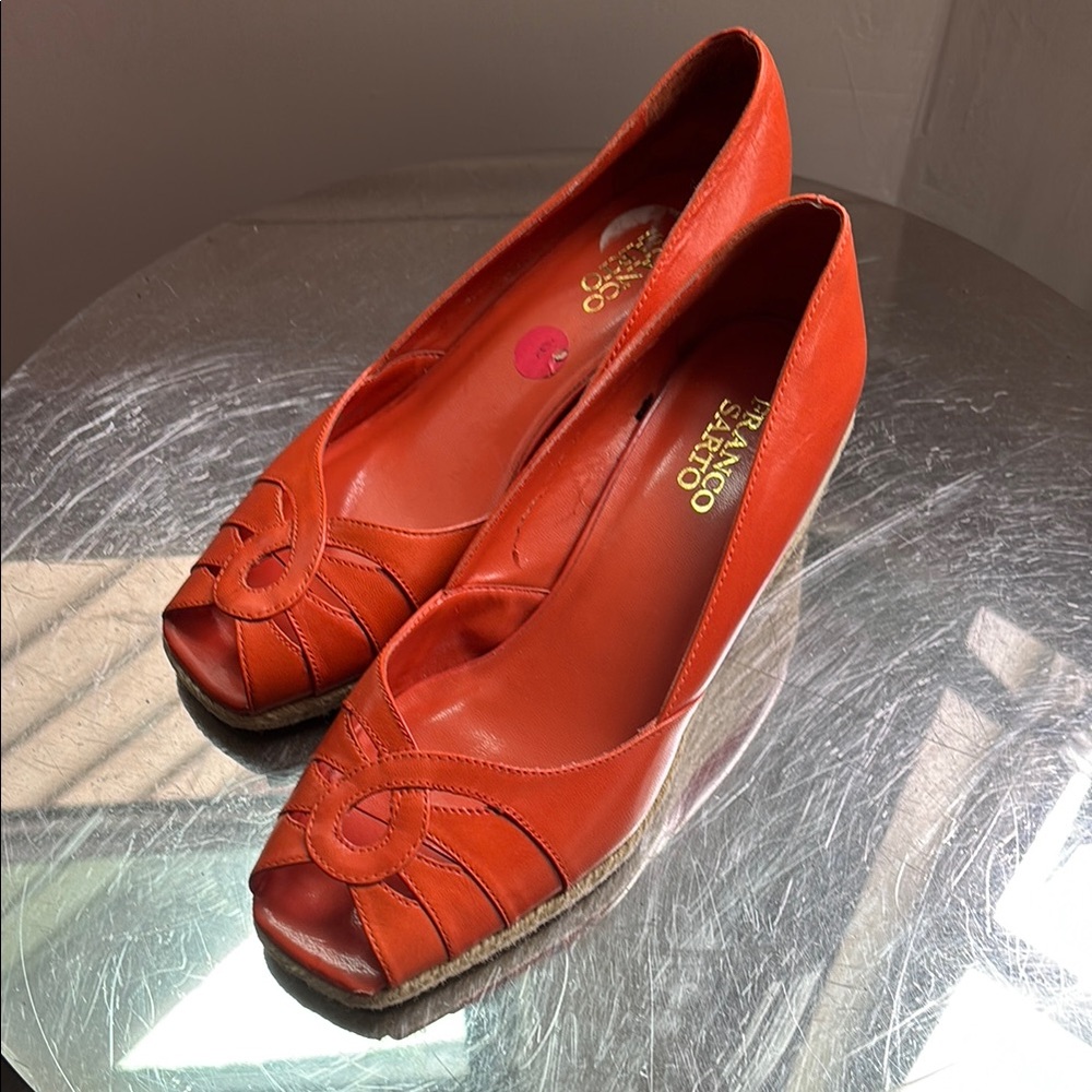 Franco Sarto Vibrant Orange Wedges